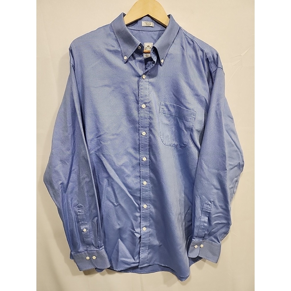 Peter Millar Men's Nanoluxe Dress Shirt Mens XL, Long Sleeve Button-down Blue‎